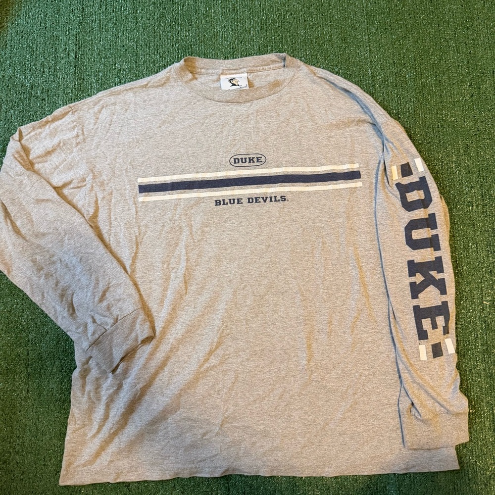 Vintage Duke Blue Devils Grey Ling Sleeve Shirt - XL